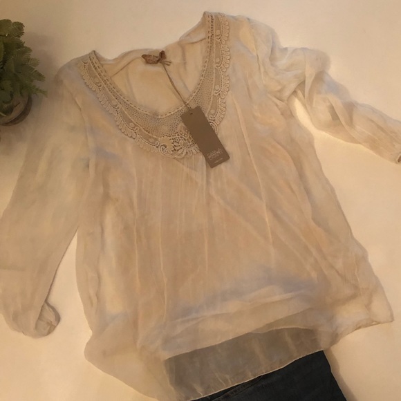 Carla Conti of Italy Tops - NWT Carla Conti Italy Silk Peasant Blouse Sz Lg